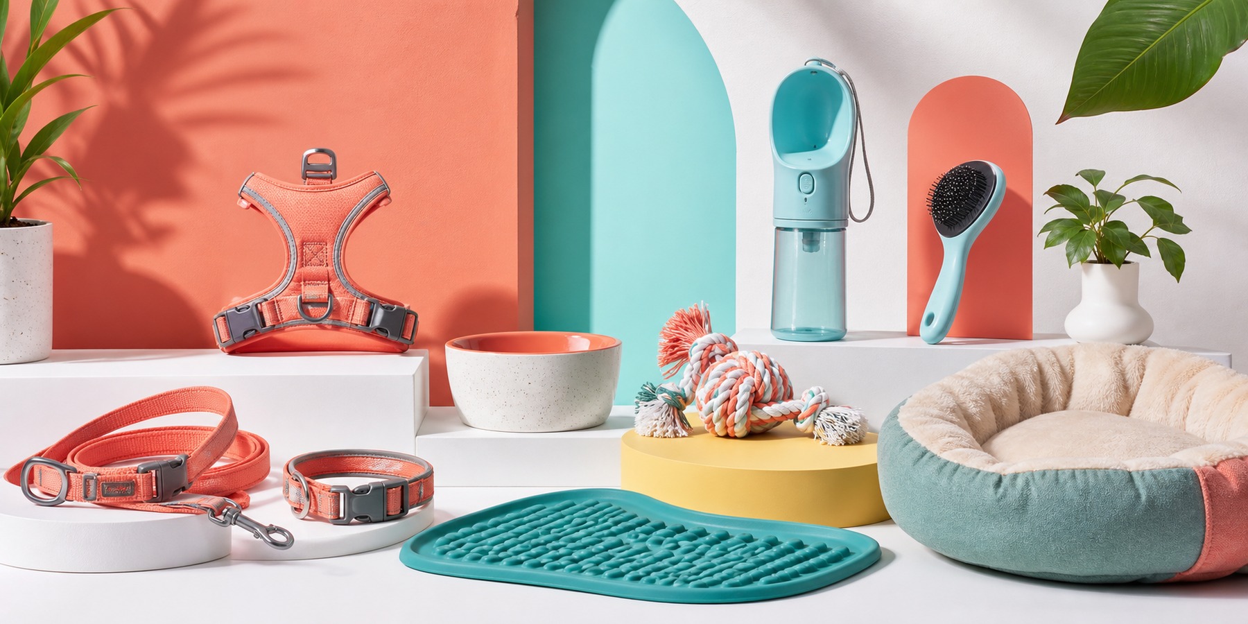 Bright accessories, styled like a premium product shelf.